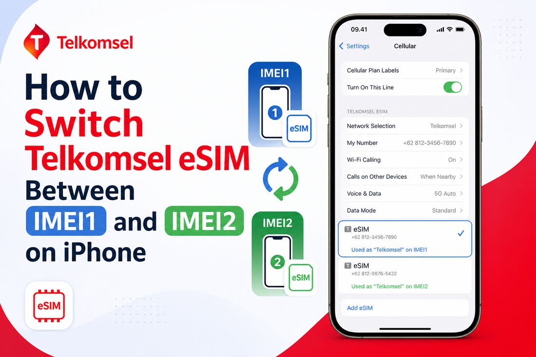 How to Switch Telkomsel eSIM Between IMEI1 and IMEI2 on iPhone (Proven Method 2026)
