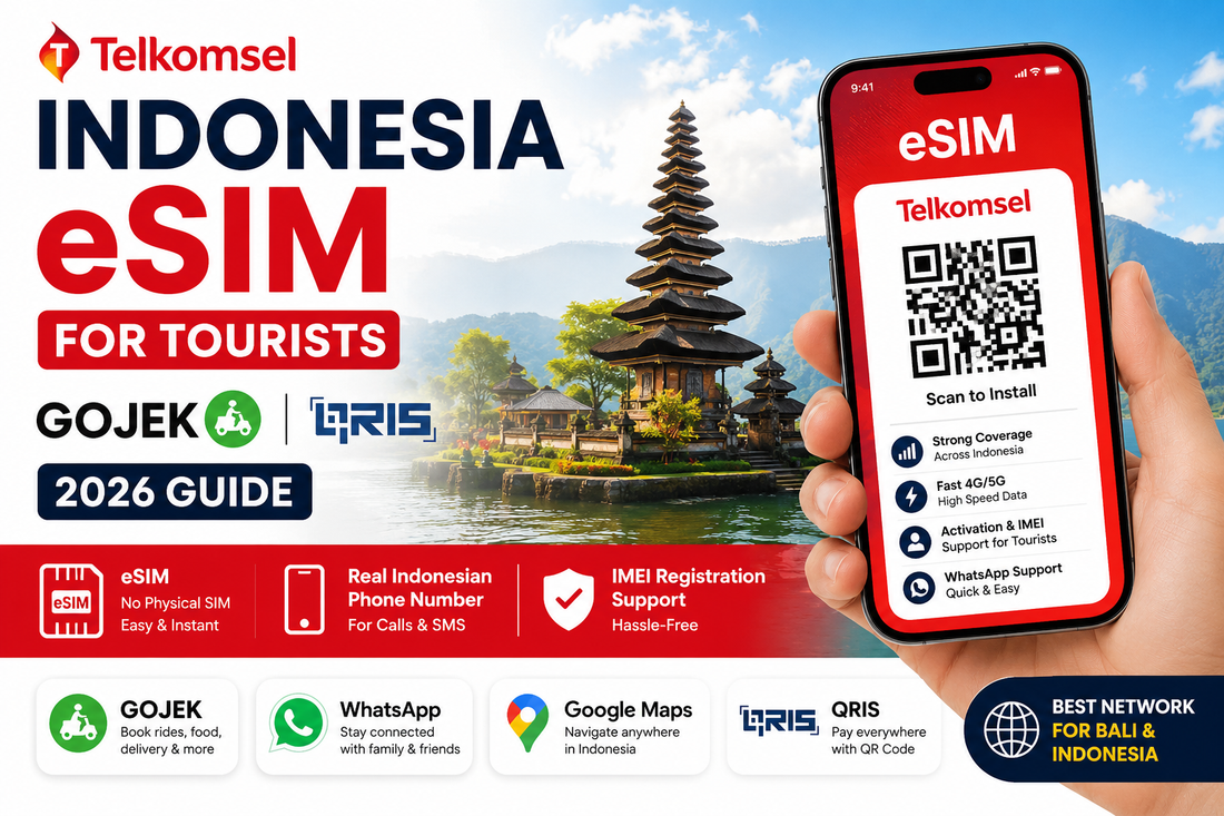 Telkomsel Indonesia eSIM for Tourists, GOJEK, QRIS (2026 Guide)