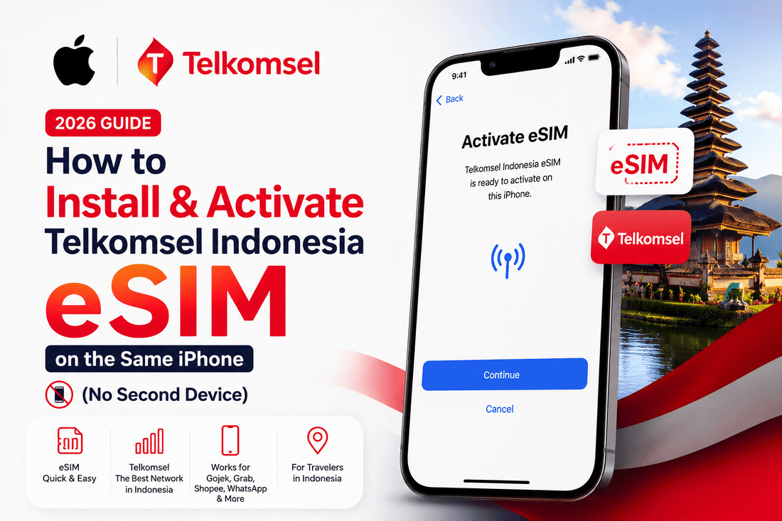 How to Install & Activate Telkomsel Indonesia eSIM on the Same iPhone (No Second Device) | 2026 Guide by Balitel - Balitel
