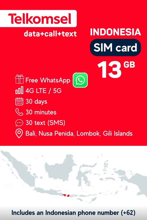 Bali SIM card by Telkomsel (physical)