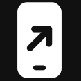 A minimalist black square icon with rounded corners and a white circular dot in the center, set against a solid white background.